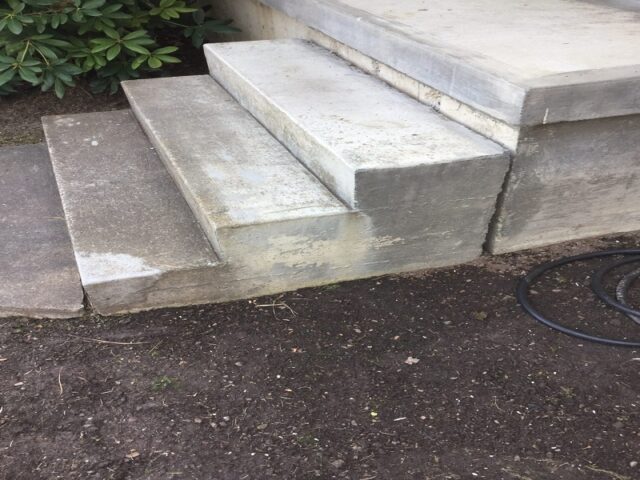 Settled concrete stairs
