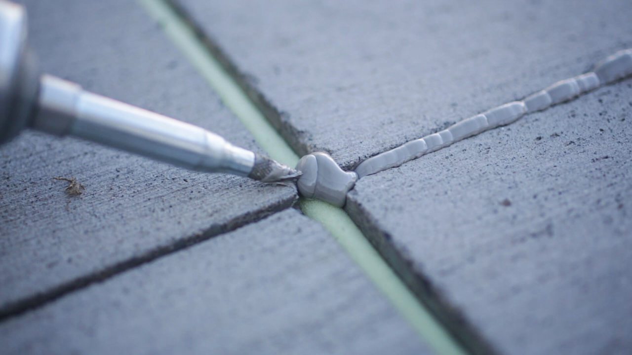 concrete in Tacoma with gaps being filled in