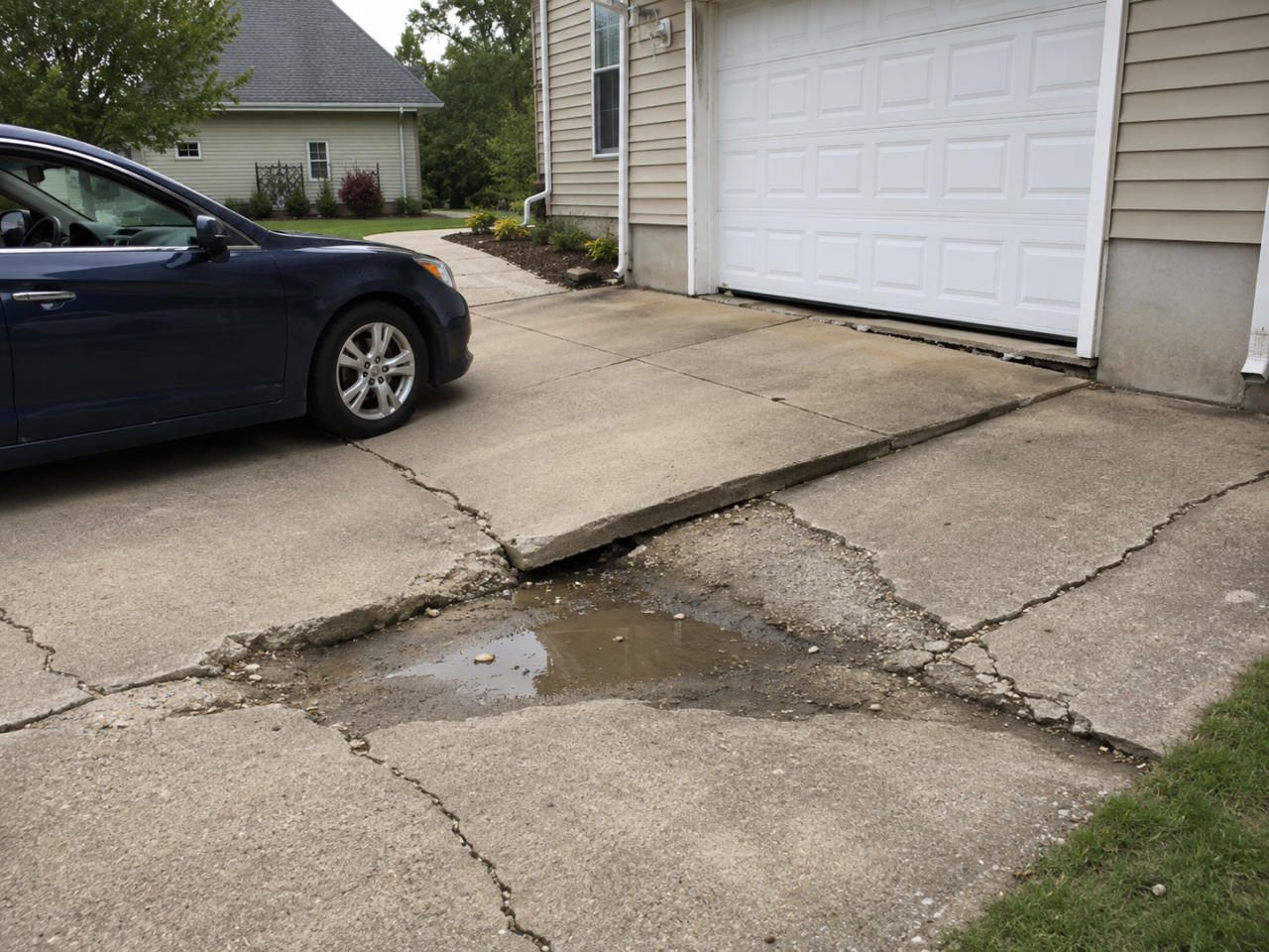 Sinking driveway
