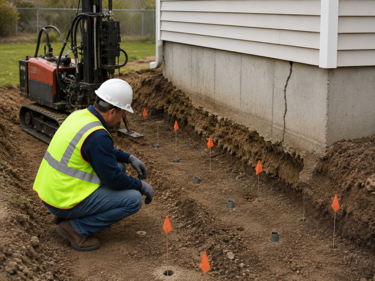 Compaction grouting injection points