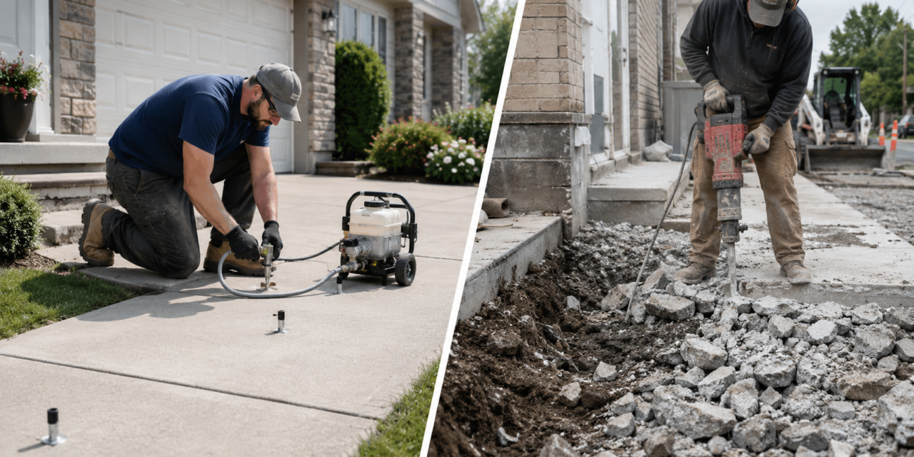 Comparing Concrete Lifting vs. Replacement: Why Lifting Wins 9/10 Times