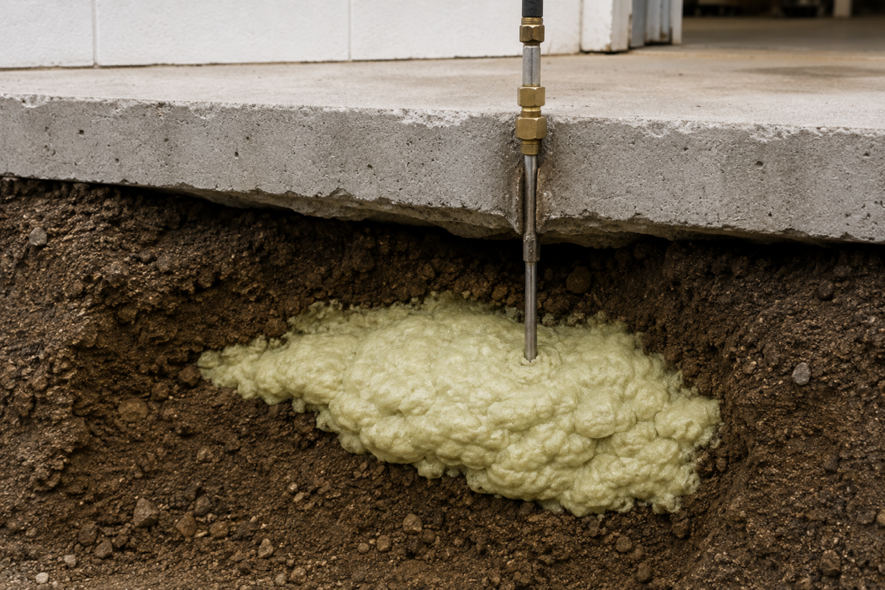Geo-polymer injection