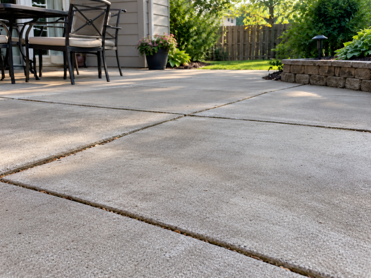 Patio after concrete leveling