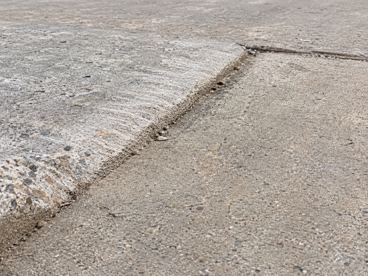 Concrete joint after concrete grinding