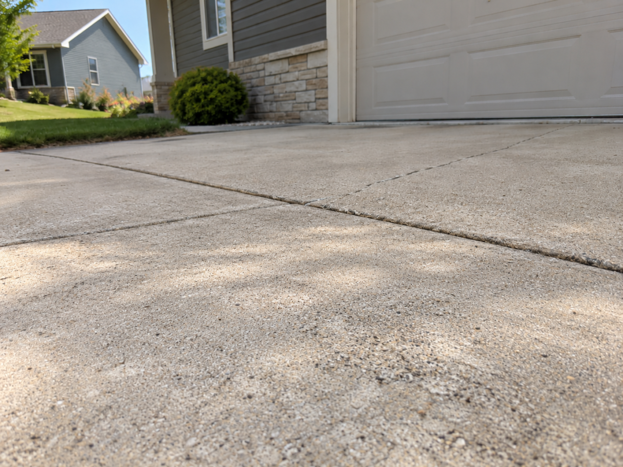 Driveway after concrete leveling
