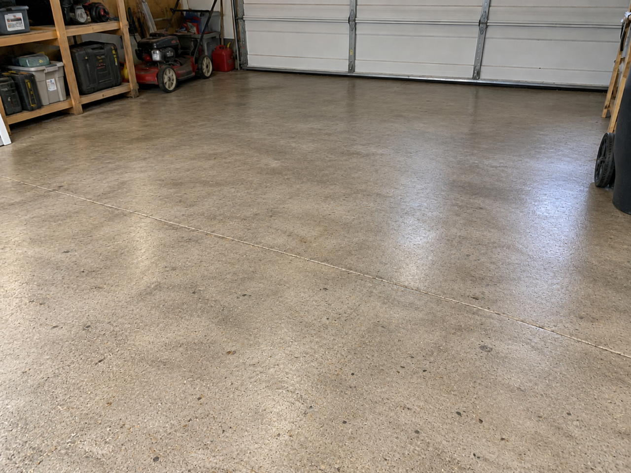 Garage floor after concrete sealing