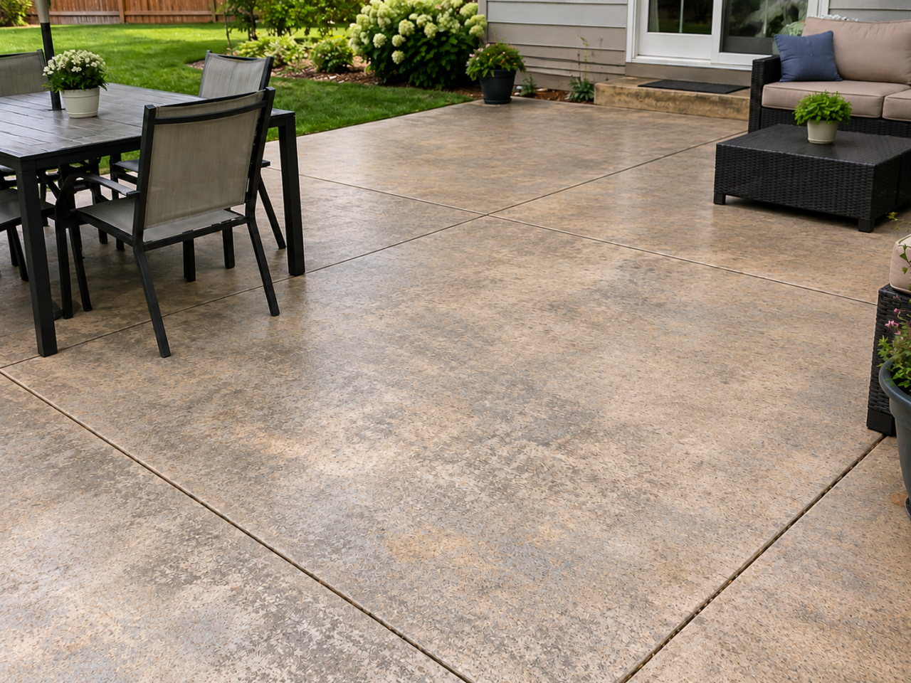 Patio after concrete sealing
