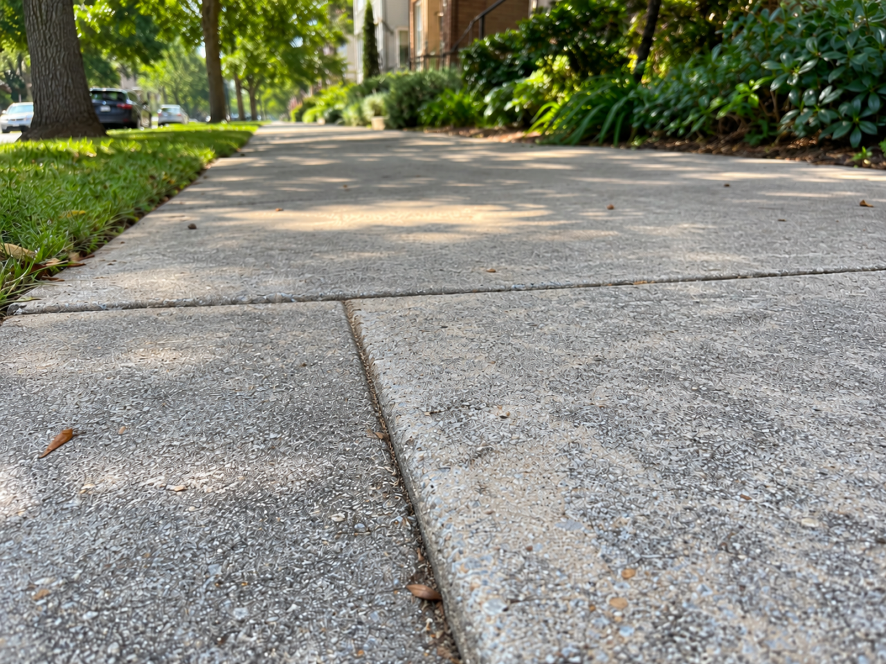 Sidewalk after concrete leveling