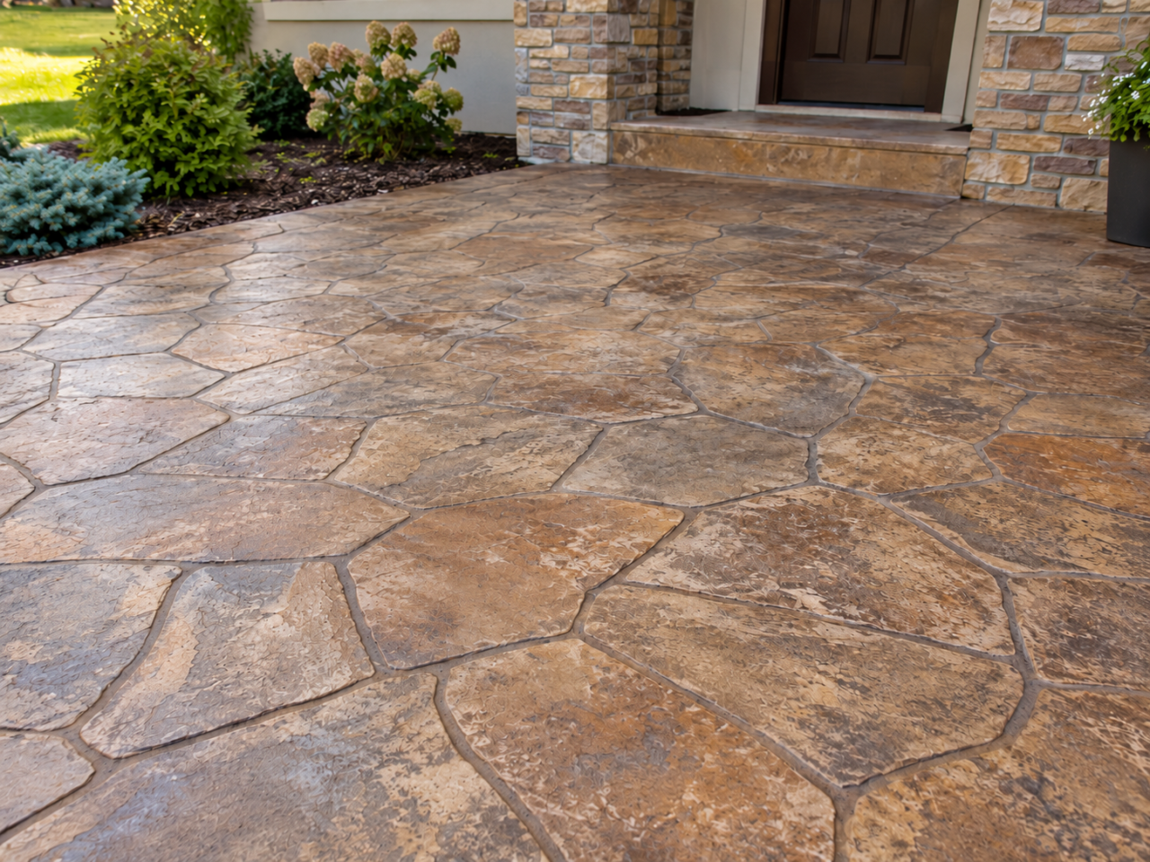 Textured concrete after concrete sealing