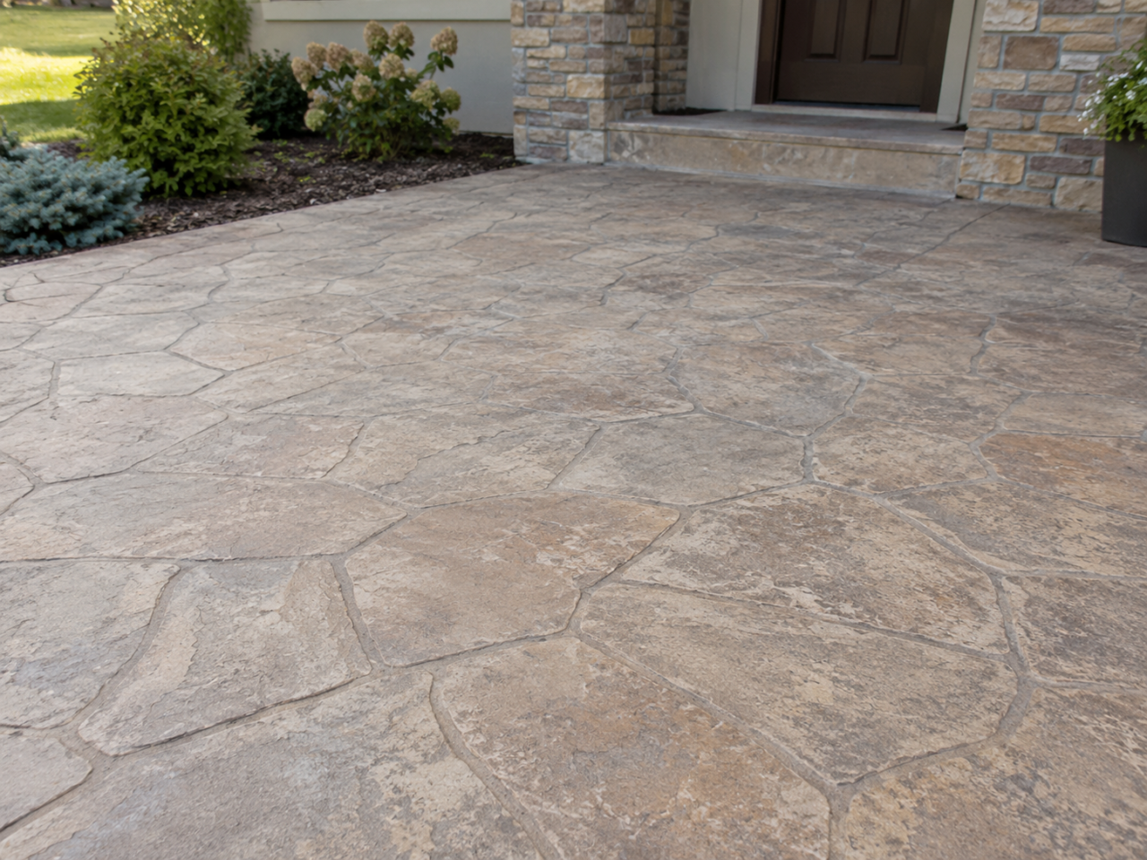Textured concrete before concrete sealing