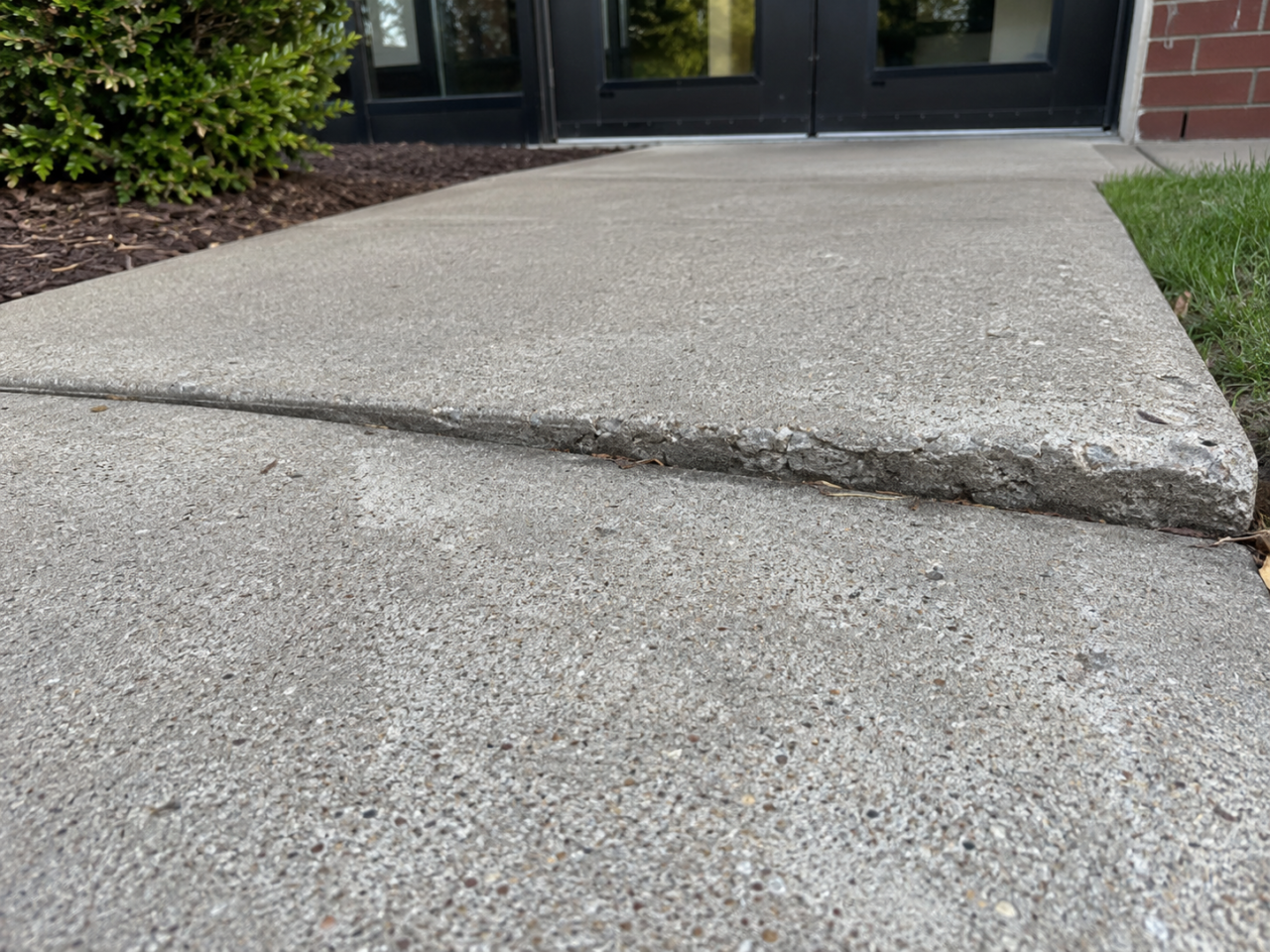 Trip hazard before concrete grinding