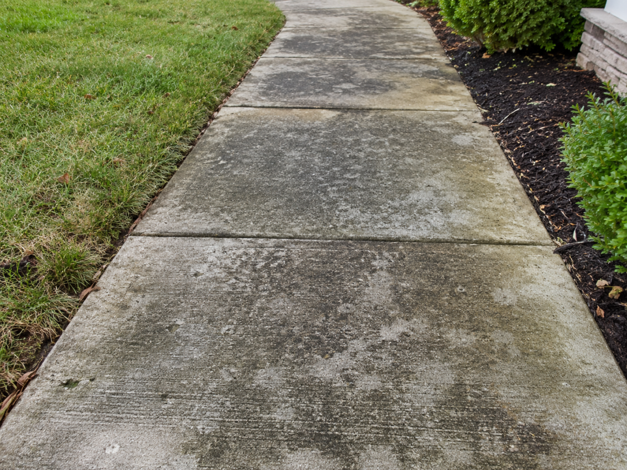 Walkway before concrete sealing
